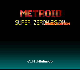 Metroid Super Zero Mission - Hard Edition Title Screen